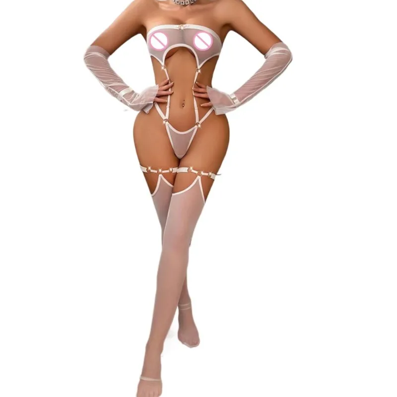 3 Piece Sheer Mesh Lingerie Set Extreme Cut Out Bodystocking Garter Belt Long Gloves Thigh High Stockings See Through Costume
3 Piece Sheer Mesh Lingerie Set Extreme Cut Out Bodystocking Garter Belt Long Gloves Thigh High Stockings See Through Costume