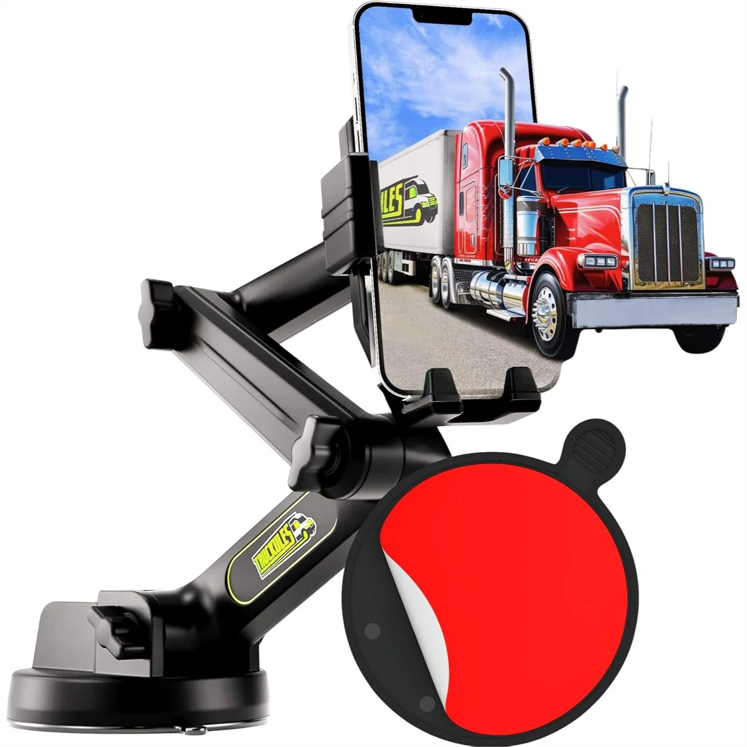 Heavy Duty Truck Phone Mount with 16.9in Arm for Dashboard & Window, Cell Phone Holder for iPhone Samsung, Big Rig Trucker
Heavy Duty Truck Phone Mount with 16.9in Arm for Dashboard & Window, Cell Phone Holder for iPhone Samsung, Big Rig Trucker