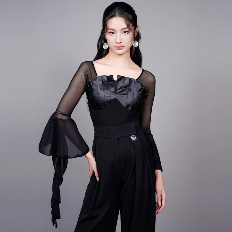 Female Mesh Sleeves Latin Dance Performance Top Latin Dance Pracice Tops Women Waltz Ballroom Dance Top Adults Dance Suit 15093
Female Mesh Sleeves Latin Dance Performance Top Latin Dance Pracice Tops Women Waltz Ballroom Dance Top Adults Dance Suit 15093