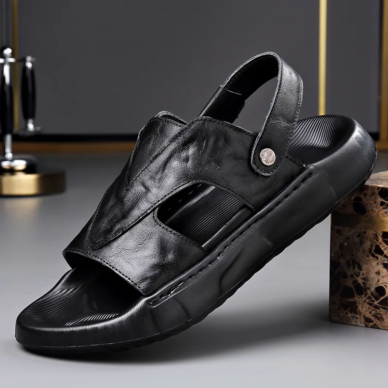 Genuine Leather Sandals for Man 2006 Summer New Designer Dual-use Black Slipper Shoes Male Fashion Casual Light Beach Shoes Man
Genuine Leather Sandals for Man 2006 Summer New Designer Dual-use Black Slipper Shoes Male Fashion Casual Light Beach Shoes Man