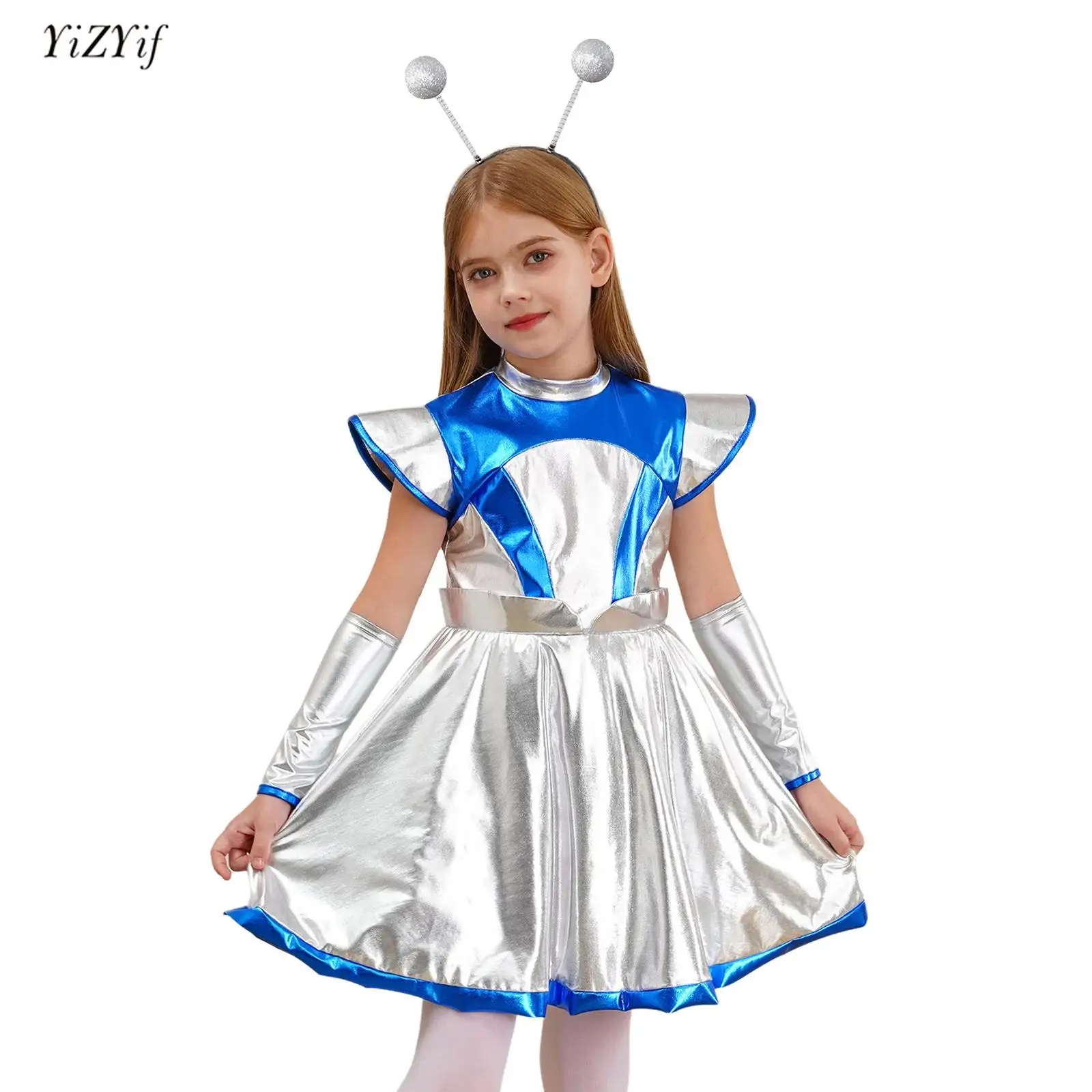 2Pcs Alien Cosplay Costume for Girls Outer Space Cutie Costume Dress+Alien Hair Hoop Outfit Funny Halloween Masquerade Dress Up
2Pcs Alien Cosplay Costume for Girls Outer Space Cutie Costume Dress+Alien Hair Hoop Outfit Funny Halloween Masquerade Dress Up