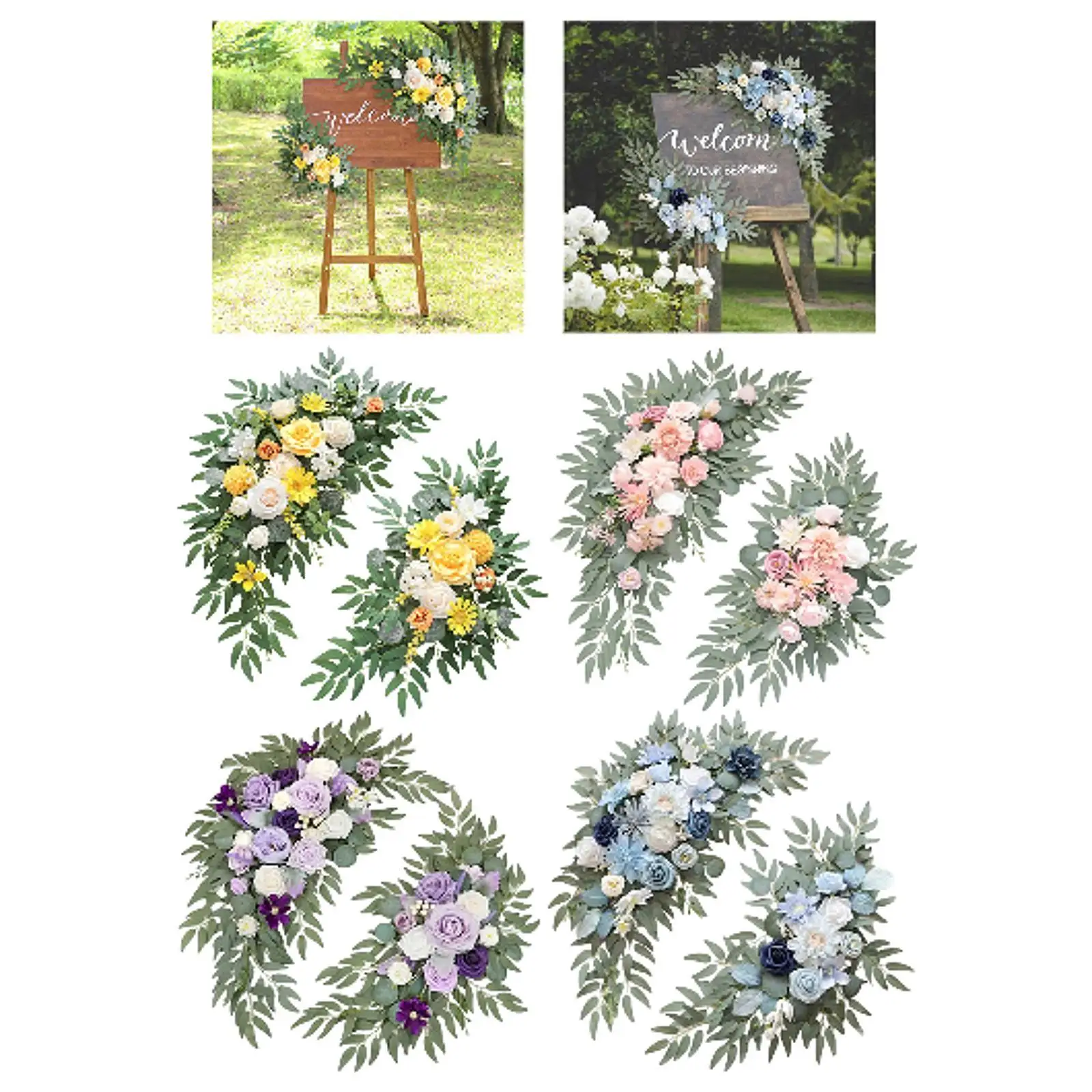 2 Pieces Wedding Arch Flowers Garland Rustic Beautiful Realistic Artificial Flower Swag for Wall Wedding Backdrop Home Ceremony
2 Pieces Wedding Arch Flowers Garland Rustic Beautiful Realistic Artificial Flower Swag for Wall Wedding Backdrop Home Ceremony