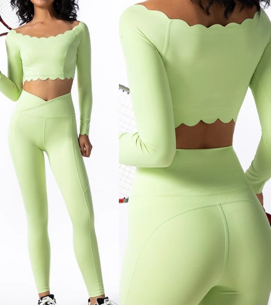 Lace One-line Shoulder Long Sleeve Women's Chest Pad Tight Comfort Training Blazer Running Fitness Pants Yoga Set
Lace One-line Shoulder Long Sleeve Women's Chest Pad Tight Comfort Training Blazer Running Fitness Pants Yoga Set
