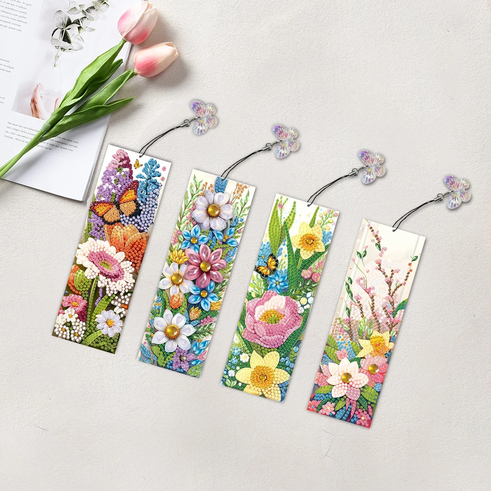 4Pcs DIY with Butterfly Pendants Diamond Bookmark Art Projects Diamond Art Bookmark Gift for Book Lovers Mosaic Art Supplies
4Pcs DIY with Butterfly Pendants Diamond Bookmark Art Projects Diamond Art Bookmark Gift for Book Lovers Mosaic Art Supplies