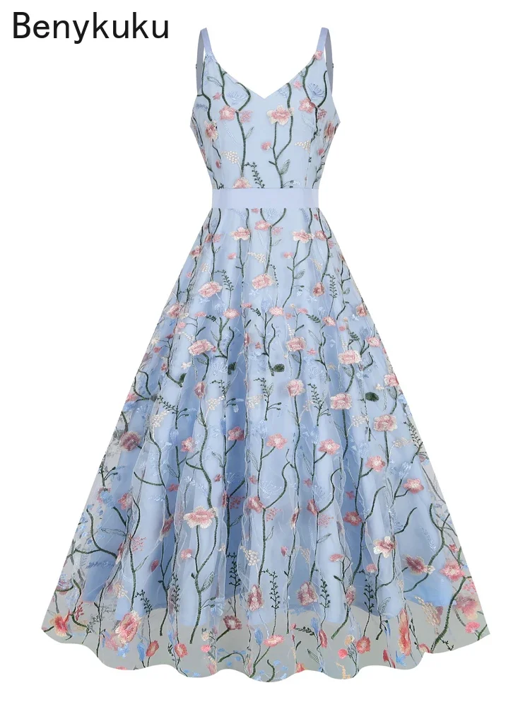 Luxury Floral Embroiderey Mesh Vintage Long Dresses 2024 Elegant Women Spaghetti Strap High Waist Vacation Evening Party Dress
Luxury Floral Embroiderey Mesh Vintage Long Dresses 2024 Elegant Women Spaghetti Strap High Waist Vacation Evening Party Dress