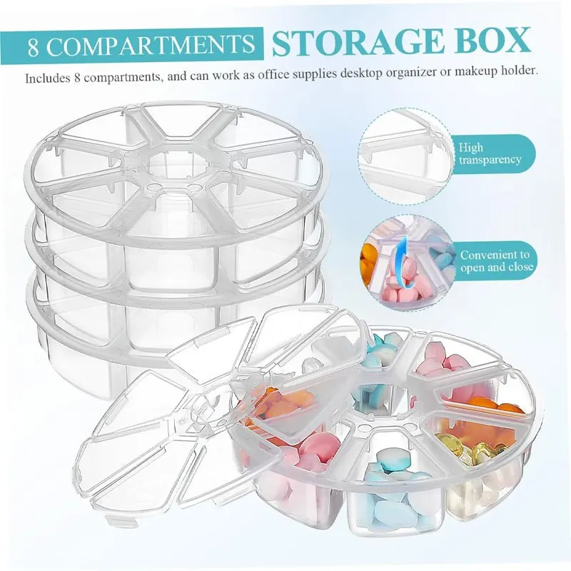 2/4PCS 8 Grids Clear Round Plastic Organizer Box Multifunctional Storage for Jewelry Beads Pill Nail Art Small Parts
2/4PCS 8 Grids Clear Round Plastic Organizer Box Multifunctional Storage for Jewelry Beads Pill Nail Art Small Parts