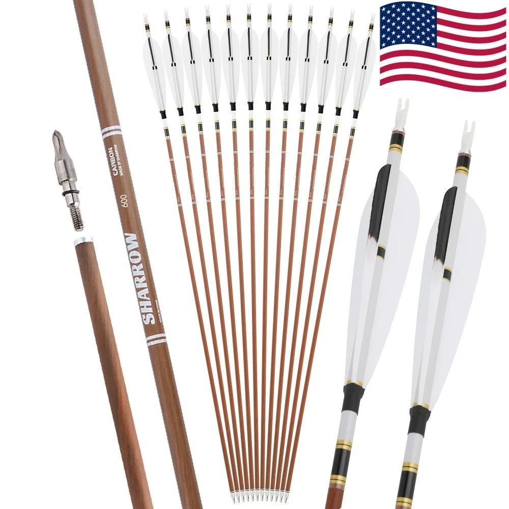 Archery Arrows 12pcs 31 Inch Pure Carbon Spine 340-600 with Turkey Feathers for Hunting Target Shooting and Daily Practice
Archery Arrows 12pcs 31 Inch Pure Carbon Spine 340-600 with Turkey Feathers for Hunting Target Shooting and Daily Practice