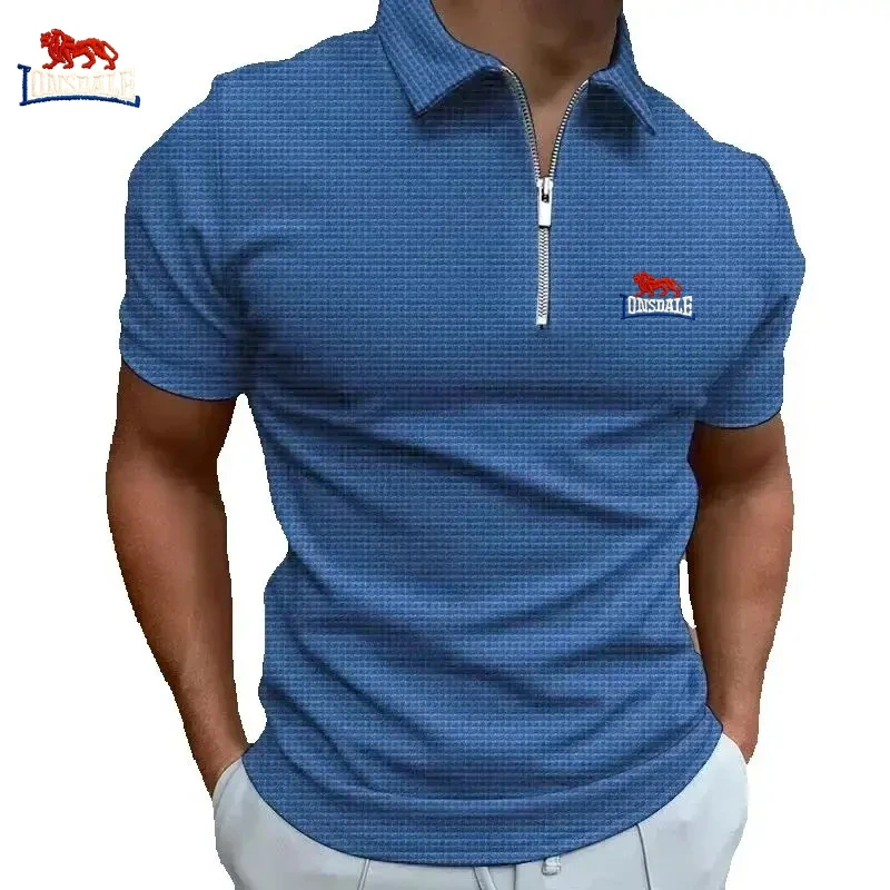 2024 Summer New Men's Zipper Waffle Polo Shirt Short Sleeve Waffle Lattice Casual T-shirt Men Thin Solid Color
2024 Summer New Men's Zipper Waffle Polo Shirt Short Sleeve Waffle Lattice Casual T-shirt Men Thin Solid Color