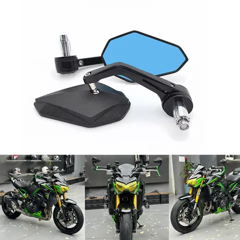 For Kawasaki Z400/Z650/Z900/Z1000 Mirrors Yamaha MT03/MT07/MT09/MT10 CNC Motorcycle Bar End Mirrors Retro Handlebar Tip Rearview