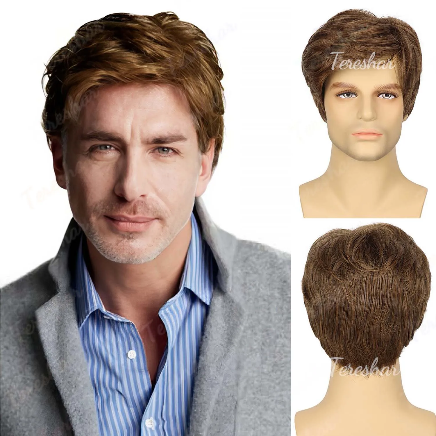 Synthetic Mens Short Cut Wig Layered Pixie Cut Wig for Men Heat Resistant Wig Replacement Costume Halloween Party Daily Male Wig
Synthetic Mens Short Cut Wig Layered Pixie Cut Wig for Men Heat Resistant Wig Replacement Costume Halloween Party Daily Male Wig