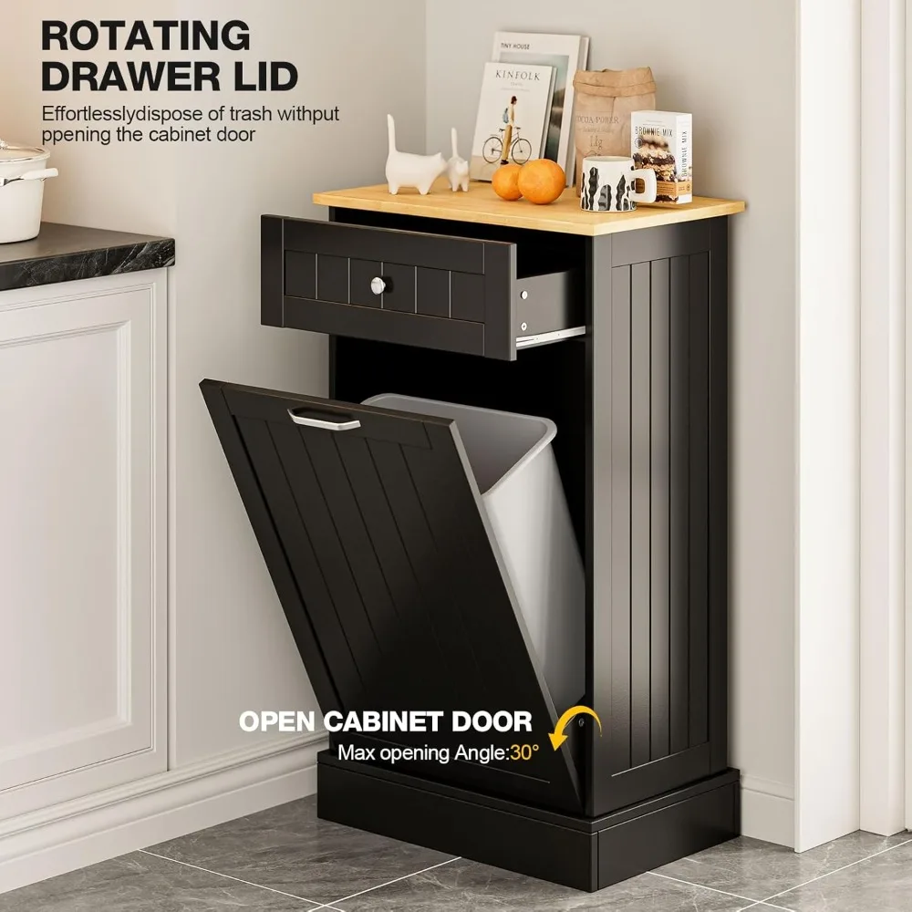 10 Gallon Tilt Out Trash Cabinet, Upgrade Wooden Free Standing Trash Cabinet,Recycling Cabinet with Hideaway Drawer(Black)
10 Gallon Tilt Out Trash Cabinet, Upgrade Wooden Free Standing Trash Cabinet,Recycling Cabinet with Hideaway Drawer(Black)