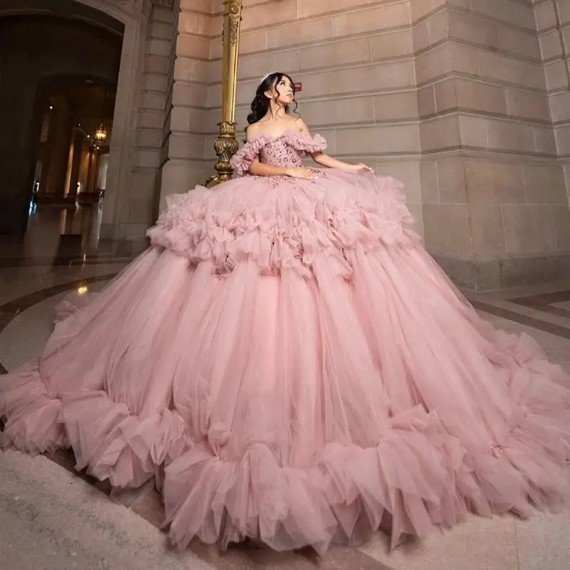 Розовые платья Quinceanera по индивидуальному заказу, бальное платье с открытыми плечами, корсет из тюля с кристаллами, вечерние, день рождения, сладкие 16, платья de 15 años
Розовые платья Quinceanera по индивидуальному заказу, бальное платье с открытыми плечами, корсет из тюля с кристаллами, вечерние, день рождения, сладкие 16, платья de 15 años