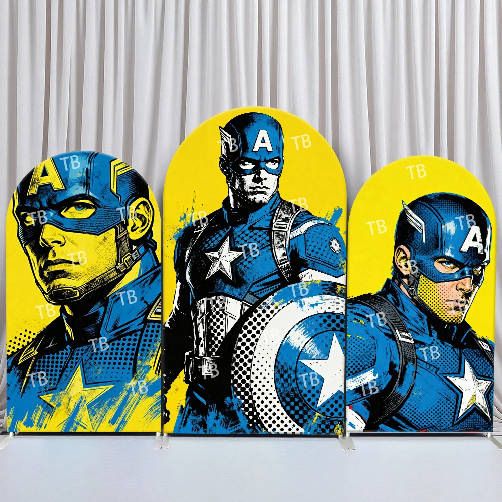 Captain America Arch Backdrop Cover Pop Art Comic Style Superhero Theme Party Kids Birthday Photo Booth Decor
Captain America Arch Backdrop Cover Pop Art Comic Style Superhero Theme Party Kids Birthday Photo Booth Decor