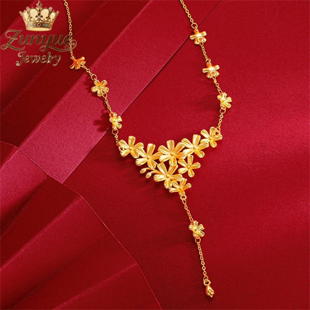 Sand Gold Hollowed-Out Necklace With A Profusion Of Flowers Luxury Quality Jewelry Fashion Jewelry Exquisite Charms Popular Gift
Sand Gold Hollowed-Out Necklace With A Profusion Of Flowers Luxury Quality Jewelry Fashion Jewelry Exquisite Charms Popular Gift