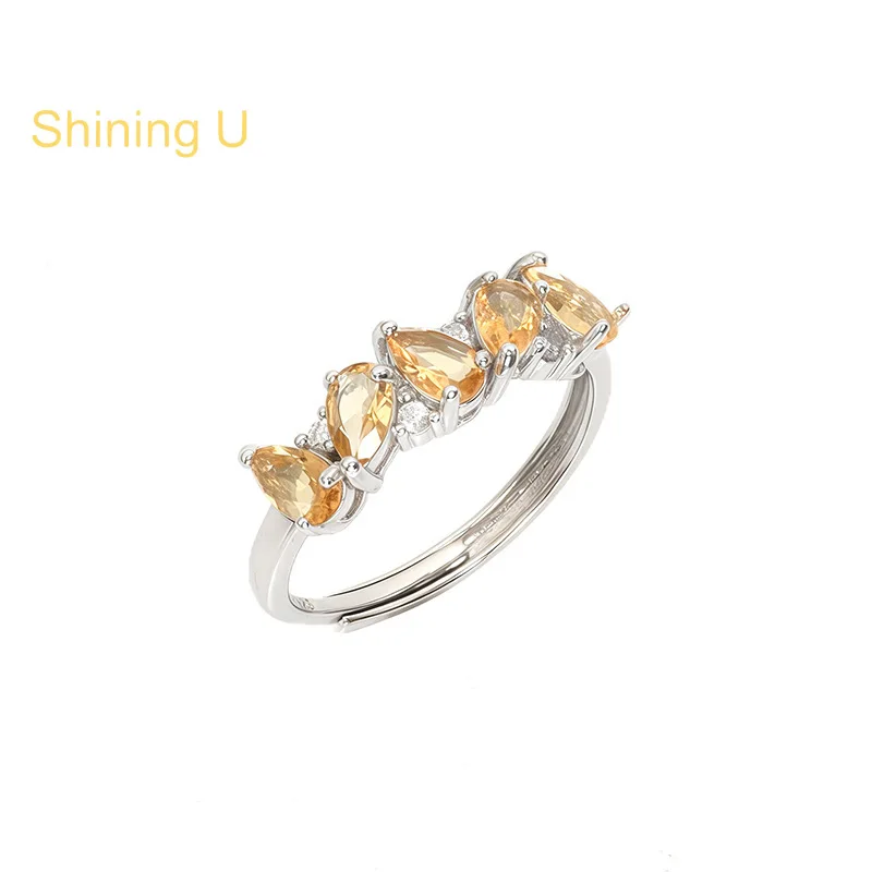 Shining U 925 Sterling Silver Amethyst Citrine Gems Open Ring for Women Fine Jewelry
Shining U 925 Sterling Silver Amethyst Citrine Gems Open Ring for Women Fine Jewelry