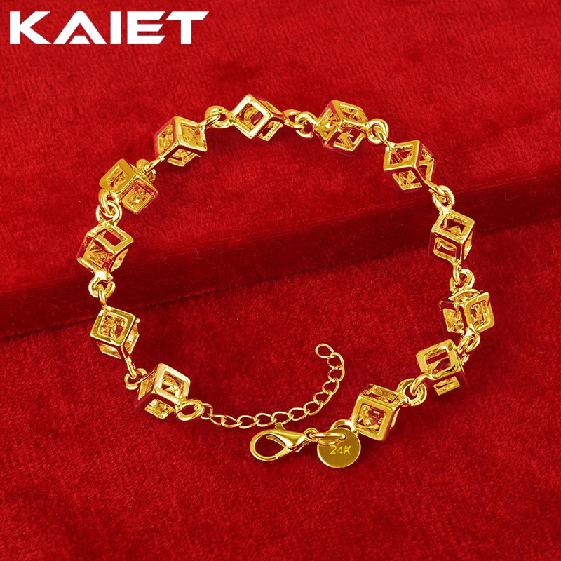 KAIET 925 Sterling Silver Square Zircon Chain Bracelet Plated With 18K Gold Wedding Party For Women Charm Fine Jewelry
KAIET 925 Sterling Silver Square Zircon Chain Bracelet Plated With 18K Gold Wedding Party For Women Charm Fine Jewelry