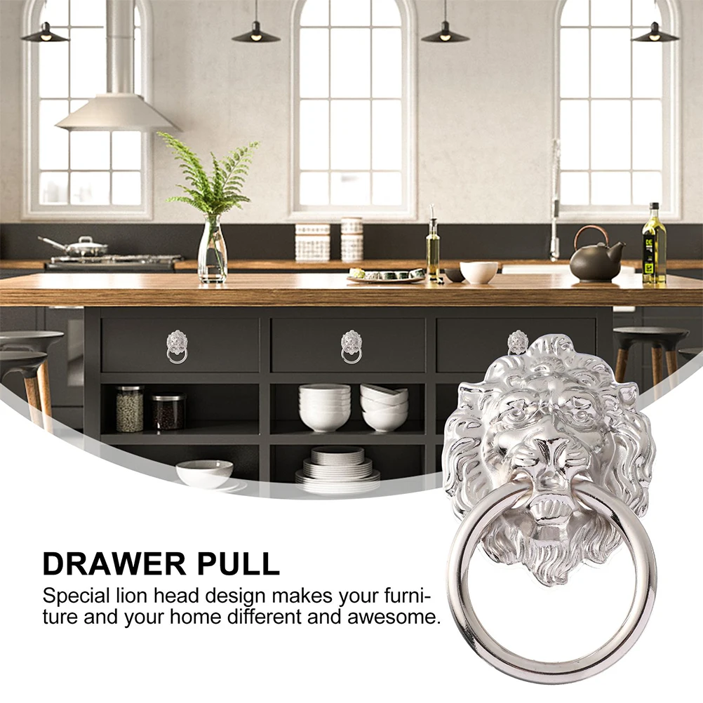 5pcs Lion Head Pull Handles Cabinet Pull Knobs Zinc Alloy Rings Vintage Wardrobe Drawer Furniture Door Handle Replacement For
5pcs Lion Head Pull Handles Cabinet Pull Knobs Zinc Alloy Rings Vintage Wardrobe Drawer Furniture Door Handle Replacement For