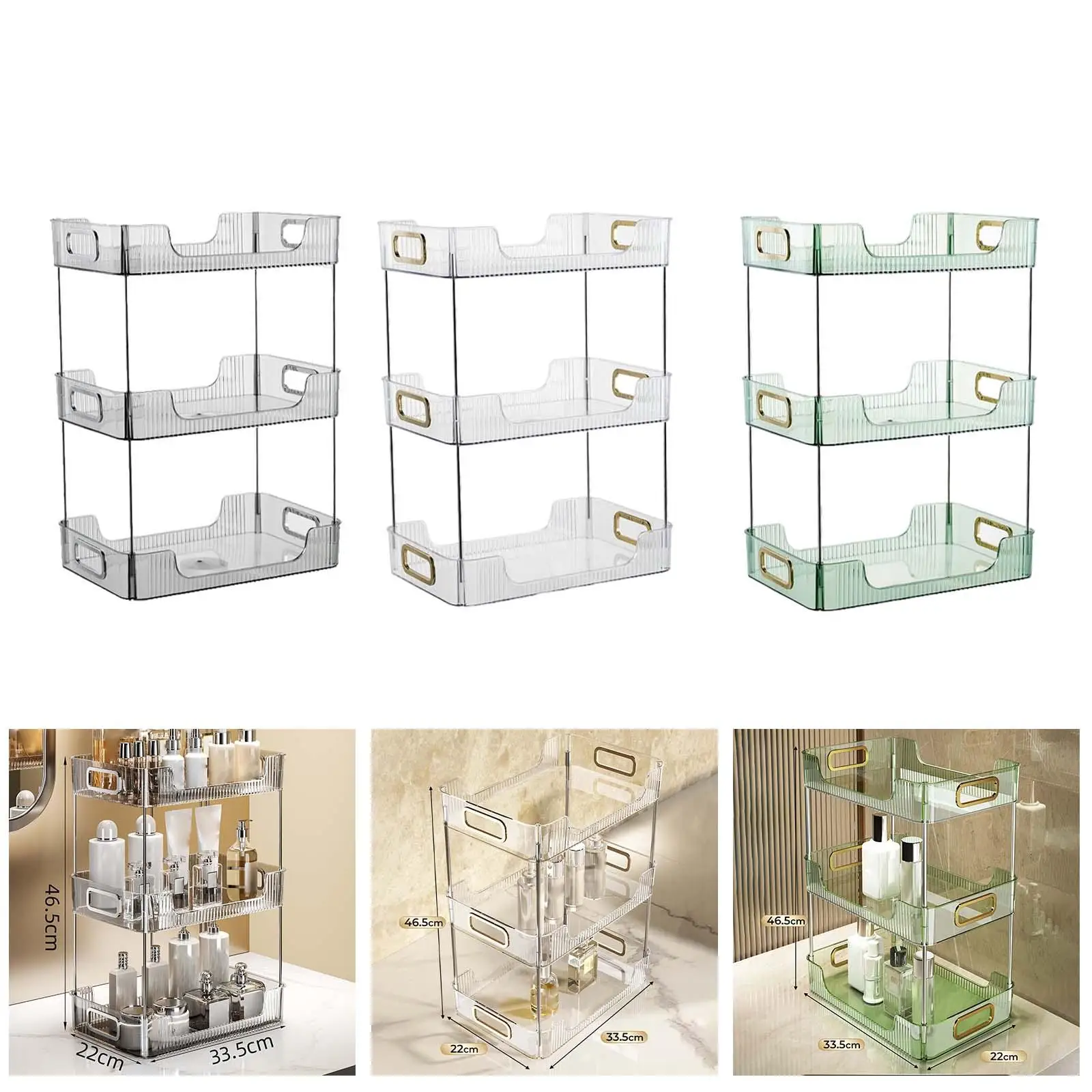 3 Tier Cosmetic Storage Rack Cosmetic Perfume Makeup Display for Bedroom
3 Tier Cosmetic Storage Rack Cosmetic Perfume Makeup Display for Bedroom