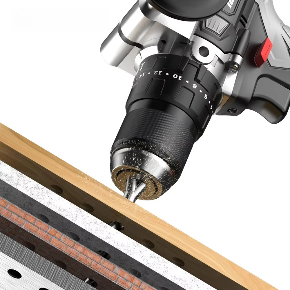 21V Cordless Impact Drill High Performance Brushless Variable Speed 13mm Max Drilling Diameter for DIY OEM Tools
21V Cordless Impact Drill High Performance Brushless Variable Speed 13mm Max Drilling Diameter for DIY OEM Tools