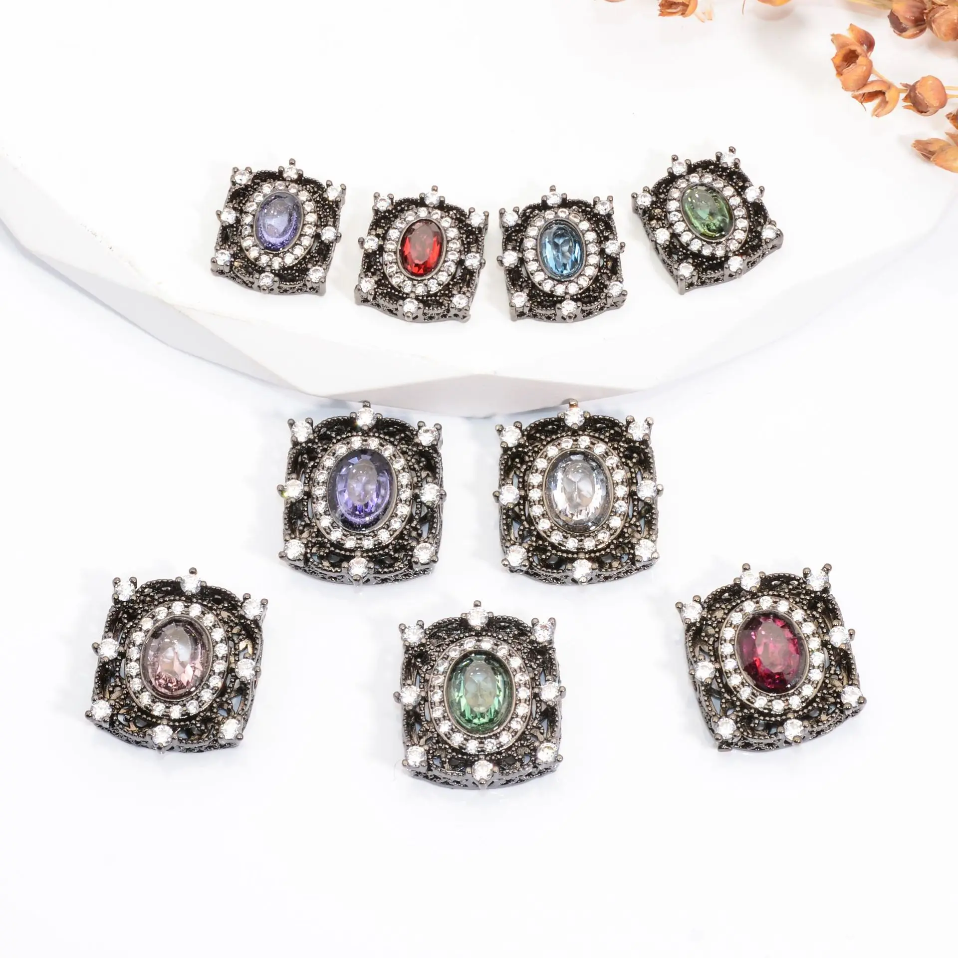 5pc Copper Plated Inlaid Zircon Gun Black Square Spacer Beads DIY Crystal Bracelet Beaded Necklace Jewelry Accessories Wholesale
5pc Copper Plated Inlaid Zircon Gun Black Square Spacer Beads DIY Crystal Bracelet Beaded Necklace Jewelry Accessories Wholesale