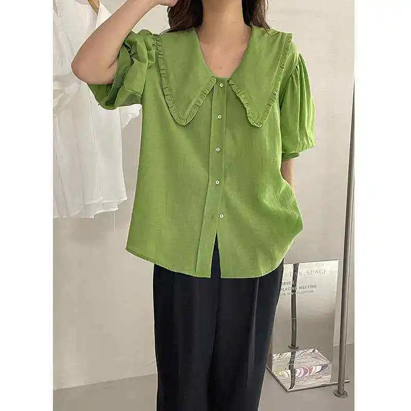 Summer New Women's Faion irt Agereducing Puff SVE Casual Sle Knot Rce Lurex Cotton ort Sve Baby Doll Ne
Summer New Women's Faion irt Agereducing Puff SVE Casual Sle Knot Rce Lurex Cotton ort Sve Baby Doll Ne