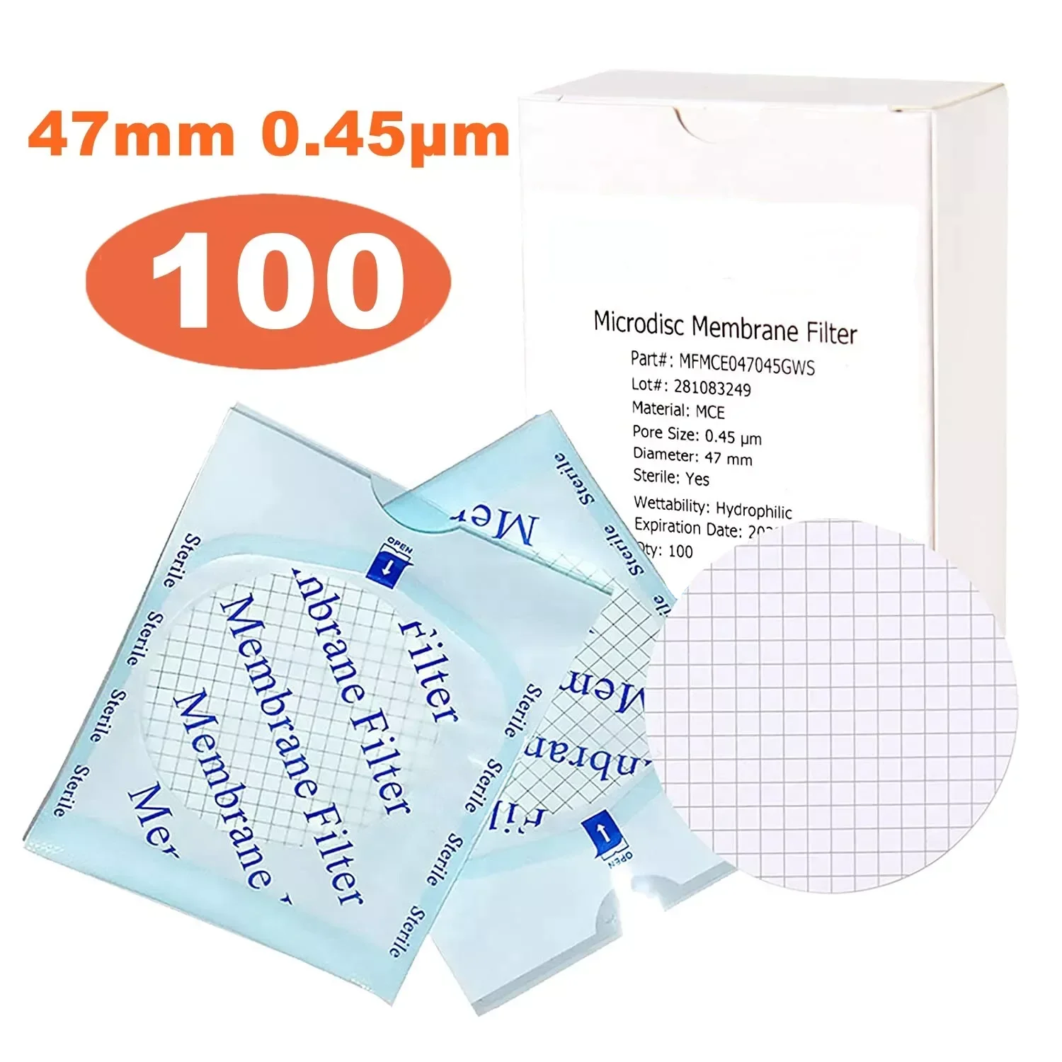 WEIAI 47mm 0.45um Filter Membrane Lab Wine Water Quality Testing Cell Biology Nylon MCE 0.22um Gridded Membrane Filter Sterile
WEIAI 47mm 0.45um Filter Membrane Lab Wine Water Quality Testing Cell Biology Nylon MCE 0.22um Gridded Membrane Filter Sterile