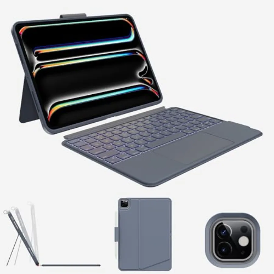 Case with Keyboard Compatible for iPad Pro 11 inch M4 M5 : Bluetooth Wireless Detachable Magnetic Stand Rechargeable Keyboard w
Case with Keyboard Compatible for iPad Pro 11 inch M4 M5 : Bluetooth Wireless Detachable Magnetic Stand Rechargeable Keyboard w
