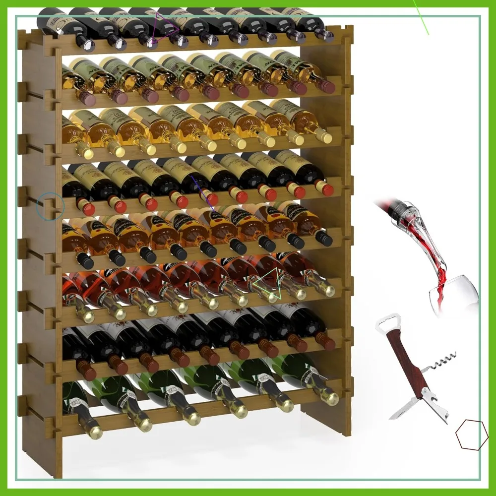 Wine Rack Freestanding Floor Bamboo Stackable Storage, Modular Bottle Stand Holder Display Shelf for Cabinet Kitchen Bar Walnut
Wine Rack Freestanding Floor Bamboo Stackable Storage, Modular Bottle Stand Holder Display Shelf for Cabinet Kitchen Bar Walnut