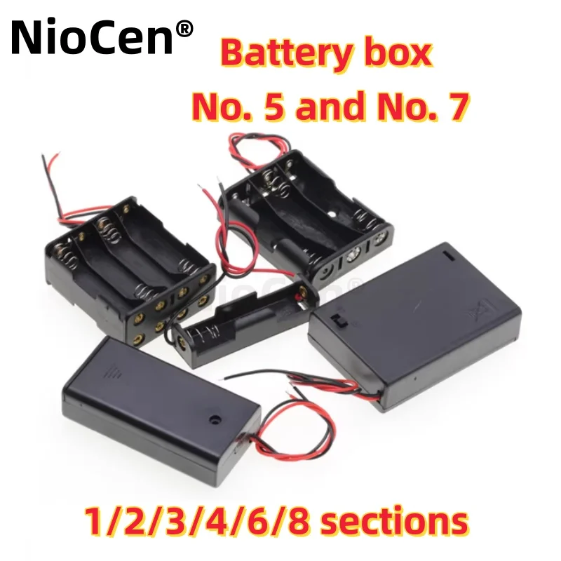 (1pcs) Battery box No. 5 and No. 7 with wire cover switch 18650 battery holder 1/2/3/4/6/8 sections welding free series 9V
(1pcs) Battery box No. 5 and No. 7 with wire cover switch 18650 battery holder 1/2/3/4/6/8 sections welding free series 9V