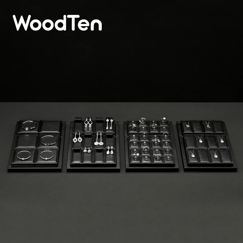 Черная кожаная подставка для ювелирных изделий WoodTen для колец, серег, ожерелий, браслетов, поднос для ювелирных изделий, подставка для магазина, опора для дисплея
Черная кожаная подставка для ювелирных изделий WoodTen для колец, серег, ожерелий, браслетов, поднос для ювелирных изделий, подставка для магазина, опора для дисплея