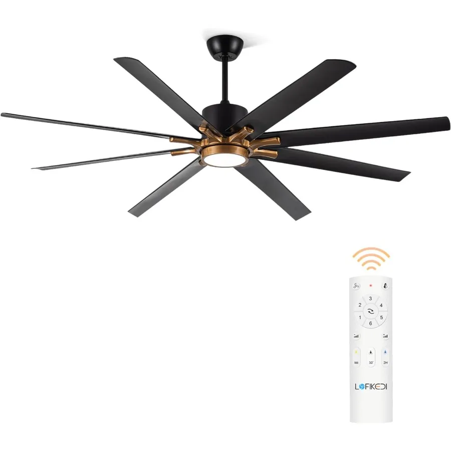 72 Inch Large Ceiling Fan with Light and Remote Control 8 Blades Modern Ceiling Fan with Reversible DC Motor Stepless Dimmable
72 Inch Large Ceiling Fan with Light and Remote Control 8 Blades Modern Ceiling Fan with Reversible DC Motor Stepless Dimmable