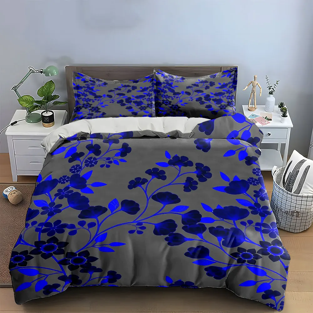Cobalt Blue Twig Floral Duvet Cover Set, Gray Chinese Porcelain Style Bedding Includes 1 Duvet Cover And 2 Pillowcase, Gift
Cobalt Blue Twig Floral Duvet Cover Set, Gray Chinese Porcelain Style Bedding Includes 1 Duvet Cover And 2 Pillowcase, Gift
