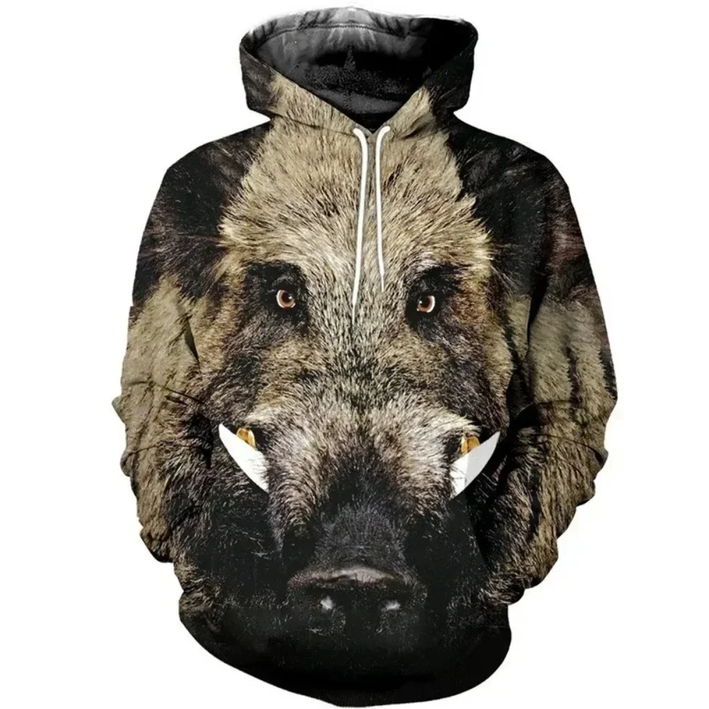 Autumn and Winter New Fun Wild Boar Men's Hooded Sweatshirt, Autumn and Winter Hunting Suit, Long Sleeved Camouflage 3D Printed 
Autumn and Winter New Fun Wild Boar Men's Hooded Sweatshirt, Autumn and Winter Hunting Suit, Long Sleeved Camouflage 3D Printed