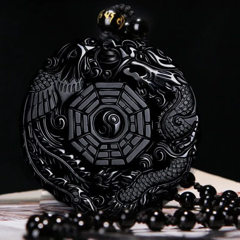 Natural Obsidian Dragon and Phoenix Pendant Men's and Women's Fashion Pendant Necklace Jewelry
Natural Obsidian Dragon and Phoenix Pendant Men's and Women's Fashion Pendant Necklace Jewelry