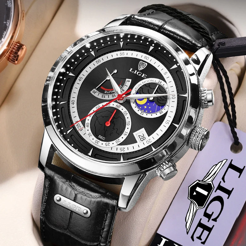 Watch for Men LIGE Brand Luxury Leather Men's Watches Waterproof Sport Quartz Wristwatch Chronograph Watch Men Relogio Masculino
Watch for Men LIGE Brand Luxury Leather Men's Watches Waterproof Sport Quartz Wristwatch Chronograph Watch Men Relogio Masculino