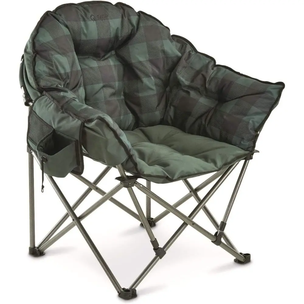 Extra-Large Portable Camping Chair with Padded Seat, 500 lbs Capacity, Green Plaid Pattern
Extra-Large Portable Camping Chair with Padded Seat, 500 lbs Capacity, Green Plaid Pattern