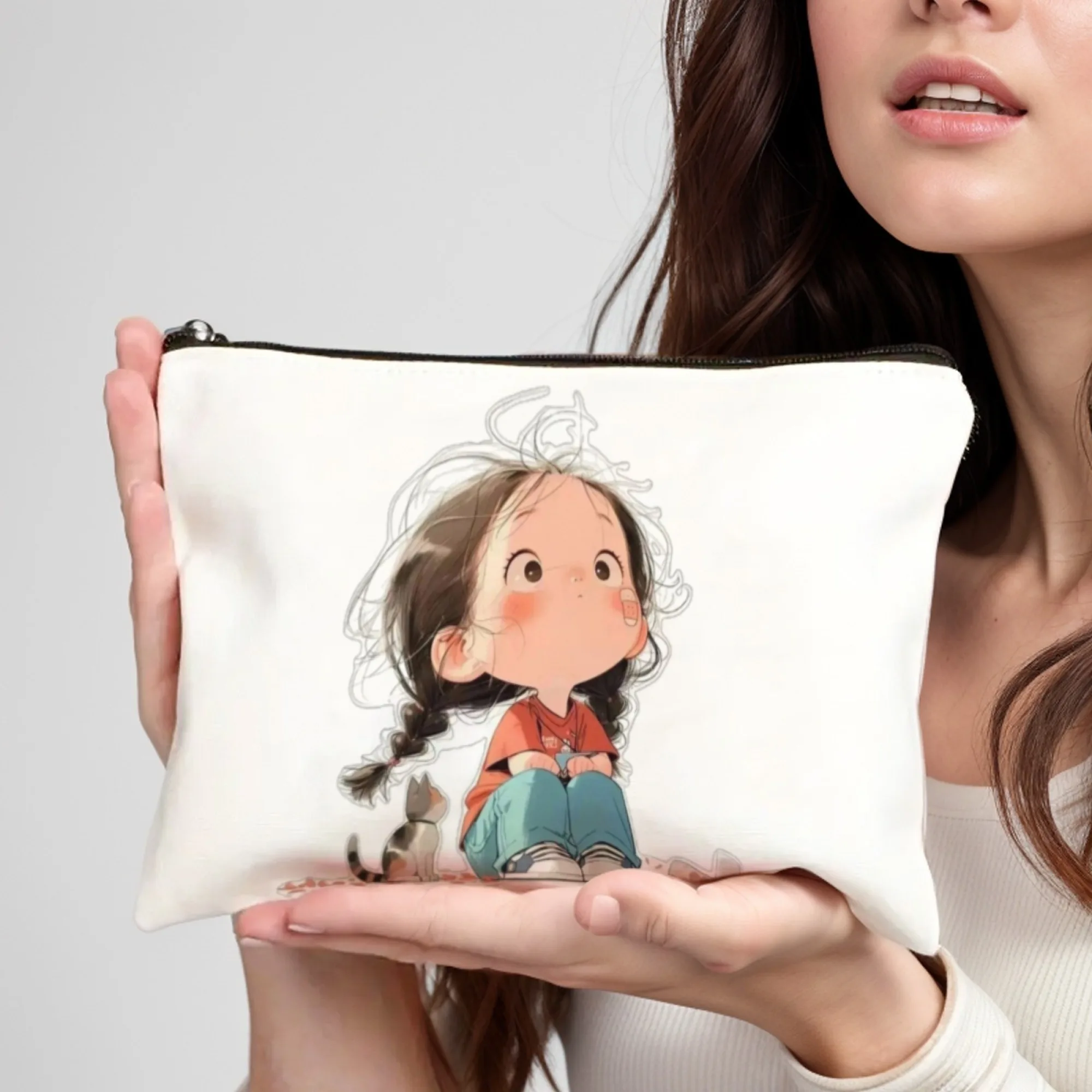 Girl With Cat Braids Makeup Bag Lightweight Portable Cosmetic Case With Zipper Closure Perfect For Gifts Travel Organizer
Girl With Cat Braids Makeup Bag Lightweight Portable Cosmetic Case With Zipper Closure Perfect For Gifts Travel Organizer