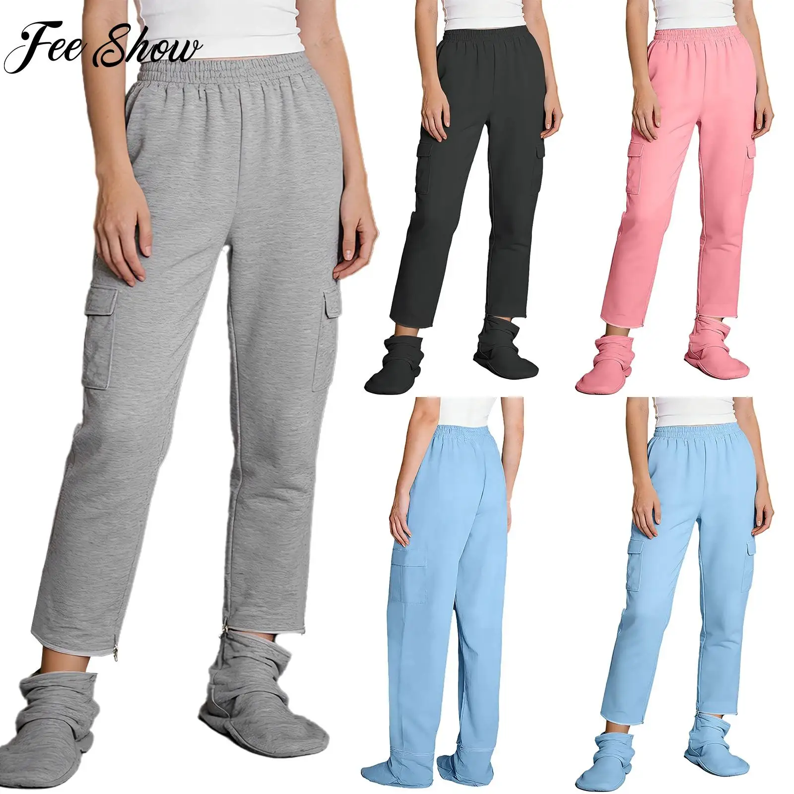 Loose Cotton Zip-Off Footed Sweatpants for Womens Loungewear Sportwear Home Weekend Work Casual Stretchy Pants with Pockets
Loose Cotton Zip-Off Footed Sweatpants for Womens Loungewear Sportwear Home Weekend Work Casual Stretchy Pants with Pockets