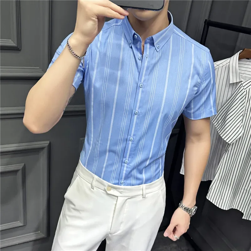 High Quality Summer Casual Short-sleeved Shirts Men Slim Fit Business Dress Shirts Fashion Social Office Shirt Plus Size M-5XL
High Quality Summer Casual Short-sleeved Shirts Men Slim Fit Business Dress Shirts Fashion Social Office Shirt Plus Size M-5XL