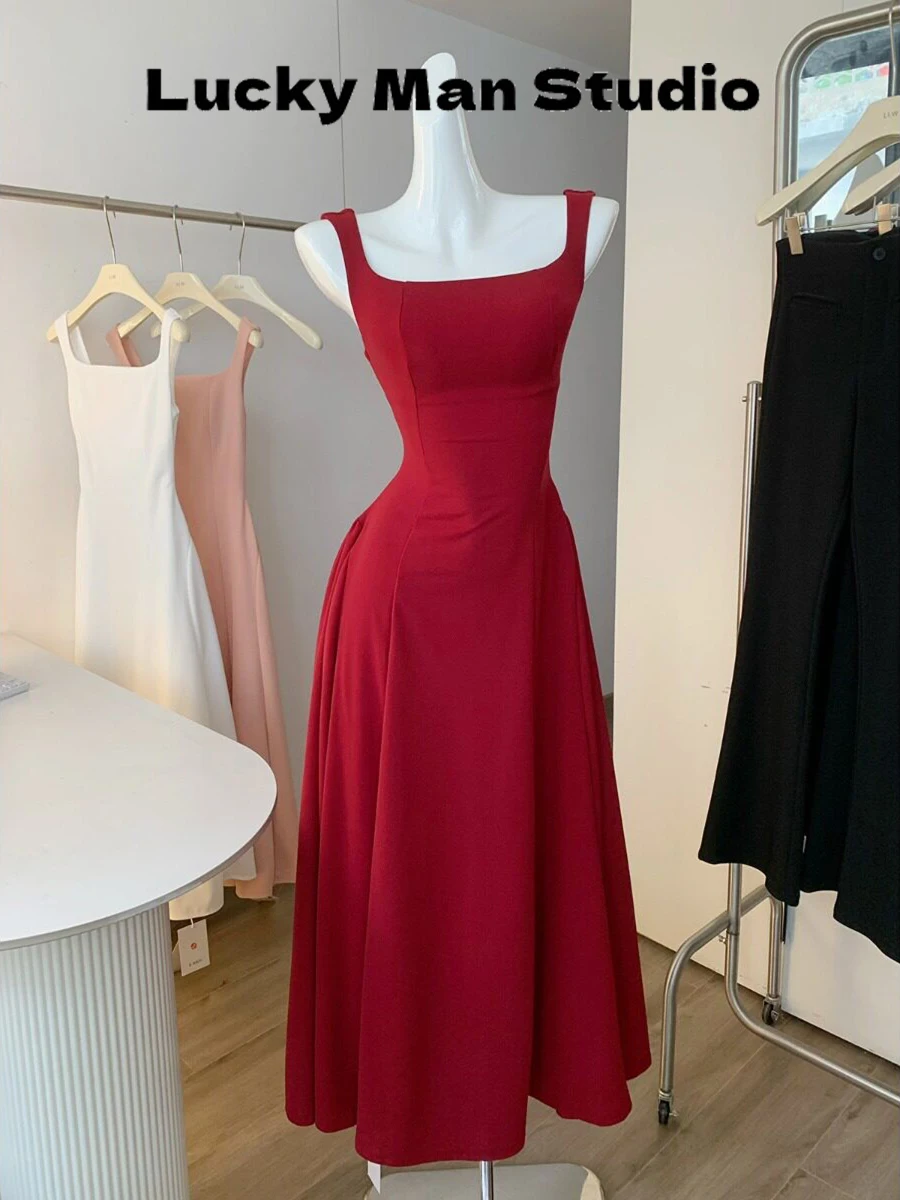 Red U-Neck Strapless Dress Women's New 2026 LUCKYMAN Elegant A-Line Skirt Gentle Style Midi Length Polyester Fiber
Red U-Neck Strapless Dress Women's New 2026 LUCKYMAN Elegant A-Line Skirt Gentle Style Midi Length Polyester Fiber