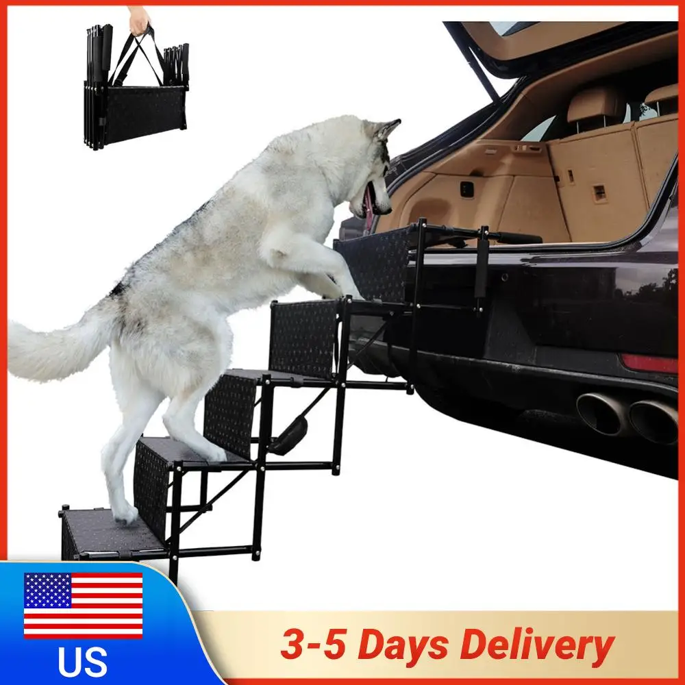 5 Steps Car Dog Stairs with Nonslip Surface Foldable Dog Ramp Ladder Lightweight Portable Pet Ladder Ramp for Cars and SUV Truck
5 Steps Car Dog Stairs with Nonslip Surface Foldable Dog Ramp Ladder Lightweight Portable Pet Ladder Ramp for Cars and SUV Truck