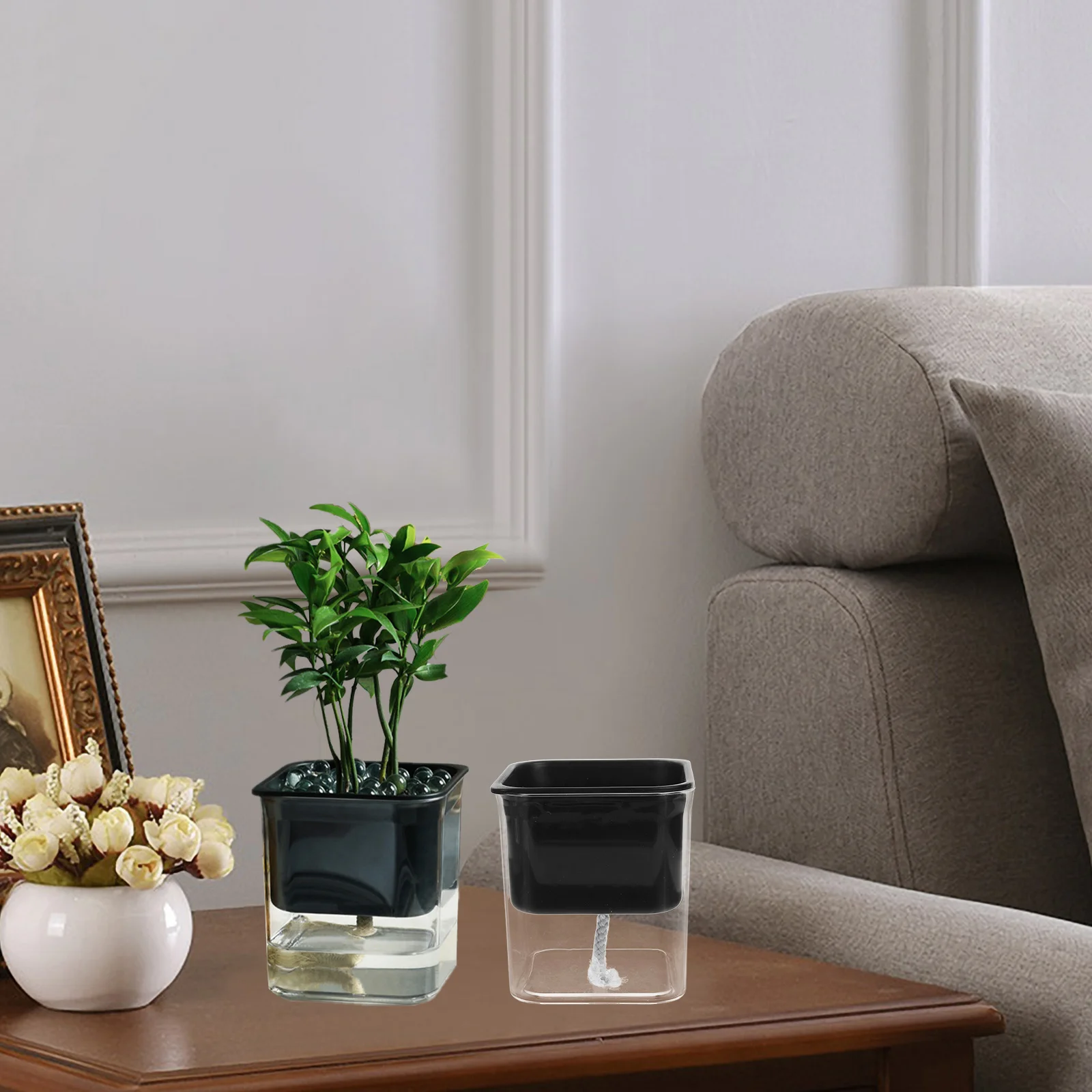 Self Watering Flower Pot Clear Black Automatic Watering Plant Container Indoor Garden Decor Plastic Planter Modern Style Fine
Self Watering Flower Pot Clear Black Automatic Watering Plant Container Indoor Garden Decor Plastic Planter Modern Style Fine