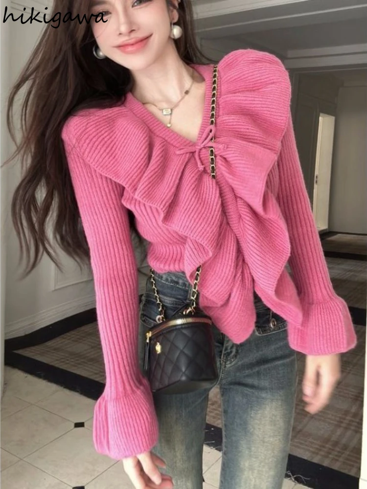 Cropped Cardigan Coat Women Fall Winter Clothes Long Sleeve V-neck Slim Waist Pull Femme Ruffles Knit Sweater Sweet Sueter Mujer
Cropped Cardigan Coat Women Fall Winter Clothes Long Sleeve V-neck Slim Waist Pull Femme Ruffles Knit Sweater Sweet Sueter Mujer