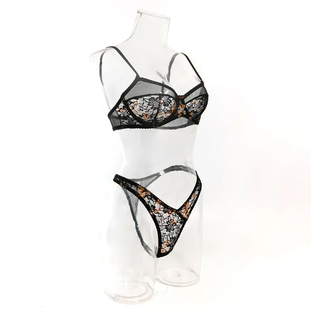 Sexy Floral Lace Lingerie Set Vintage Women 2-Piece Lace + Brief Underwear Set Transparent Intimates
Sexy Floral Lace Lingerie Set Vintage Women 2-Piece Lace + Brief Underwear Set Transparent Intimates