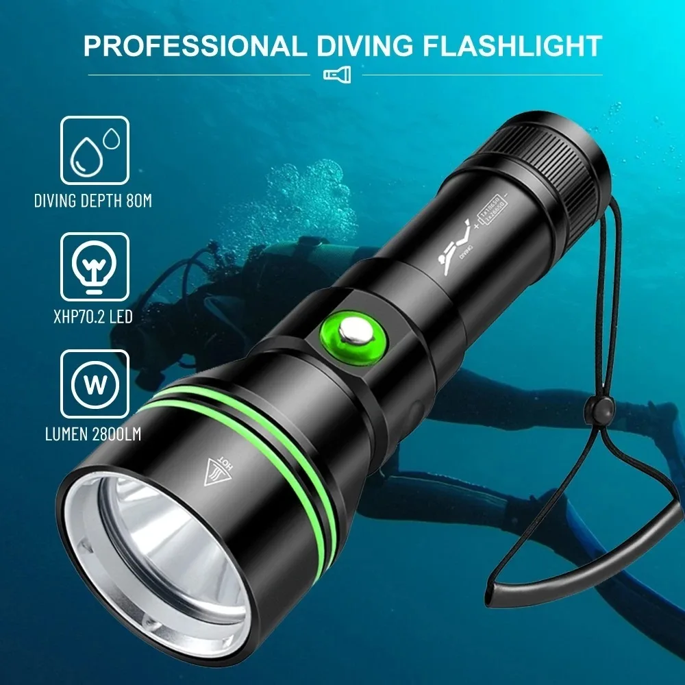 Super Bright Scuba Diving Flashlight LED Dive Torch 80M Underwater IPX8 Waterproof Night Diving Emergency Lantern
Super Bright Scuba Diving Flashlight LED Dive Torch 80M Underwater IPX8 Waterproof Night Diving Emergency Lantern