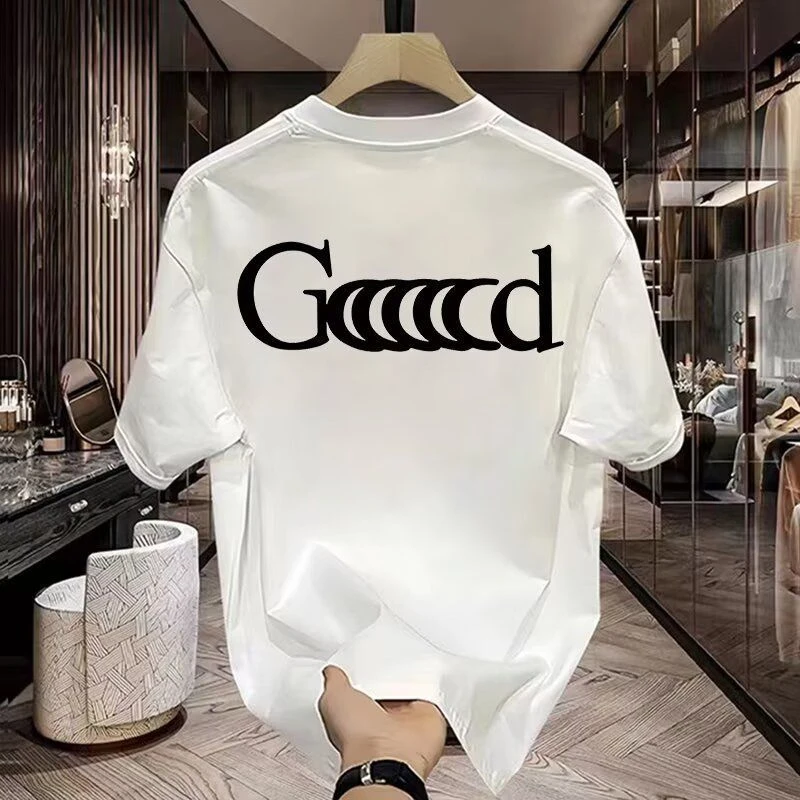 High-quality Men's Summer New Thick Pure Cotton T-shirt, with Printed Design, Stylish, Breathable, and Sweat-absorbing
High-quality Men's Summer New Thick Pure Cotton T-shirt, with Printed Design, Stylish, Breathable, and Sweat-absorbing