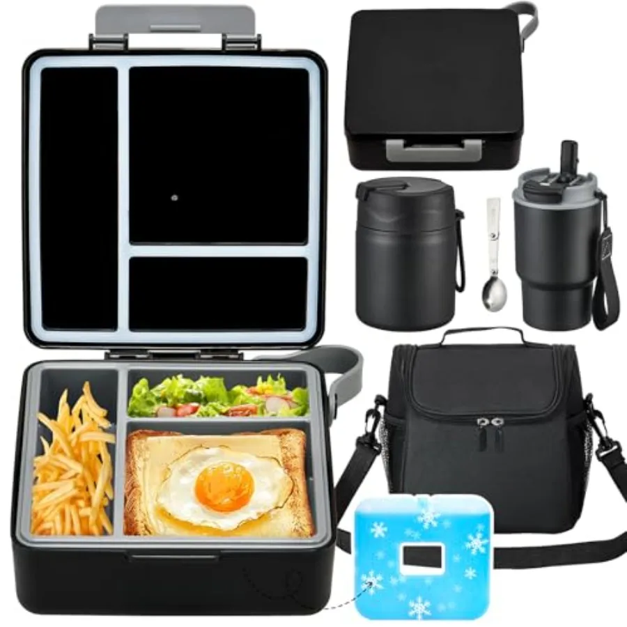 Lunch Box Set with Bento Box Container, 17OZ Stainless Steel Food Soup Thermo, Water Bottle and Portable Insulated Lunch Bag Le
Lunch Box Set with Bento Box Container, 17OZ Stainless Steel Food Soup Thermo, Water Bottle and Portable Insulated Lunch Bag Le