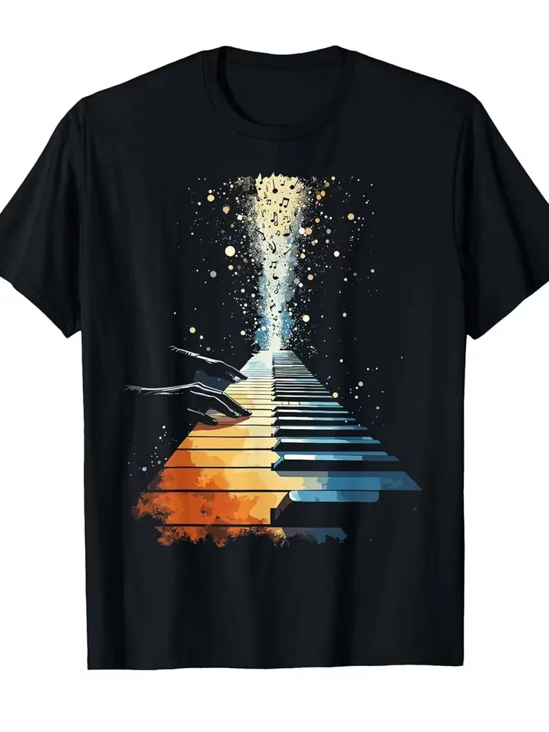 Men'S Black Piano Keyboard Graphic T-Shirt - Vibrant Grand Piano & Music Notes P
Men'S Black Piano Keyboard Graphic T-Shirt - Vibrant Grand Piano & Music Notes P