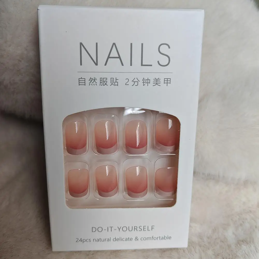 24PCS Wear Nails Gradually Change Powder Blusher Powder To White Edge Simple Pure Desire Nail Care Patch Product Detachable Nail
24PCS Wear Nails Gradually Change Powder Blusher Powder To White Edge Simple Pure Desire Nail Care Patch Product Detachable Nail