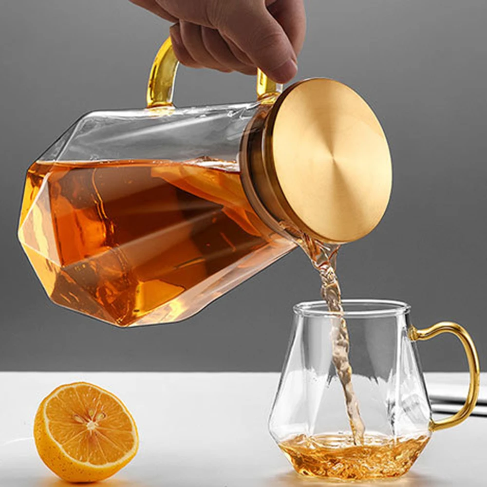 1.4L Diamond Texture Glass Teapot Set Hot Cold Water Water Jug Transparent Coffee Pot Home Water Carafe Heat-resistant Teapot
1.4L Diamond Texture Glass Teapot Set Hot Cold Water Water Jug Transparent Coffee Pot Home Water Carafe Heat-resistant Teapot